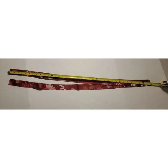 Handprint Red Floral Short Sleeve Tie Up Robe 100%‎ Cotton Bath Robe - Picture 9 of 9